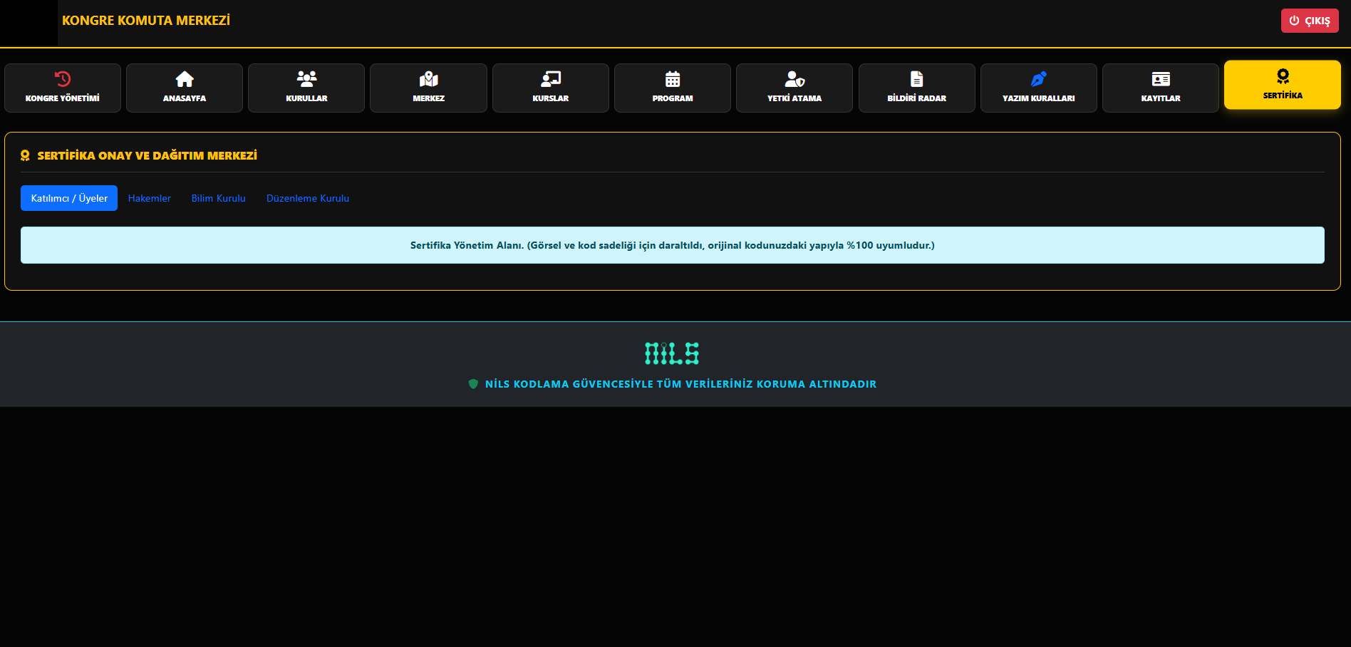 Bildiri Katılım Belgesi ve Online Doğrulanabilir Dijital E-Sertifika Yazılımı